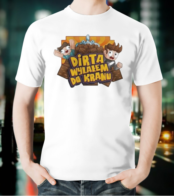 Koszulka Dirta Wylalem Do Kranu Zabawny Motyw Bloki Kreskówkowe T-Shirt