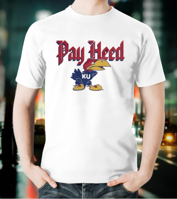KU Pay Heed Jayhawk Vintage Style T-Shirt