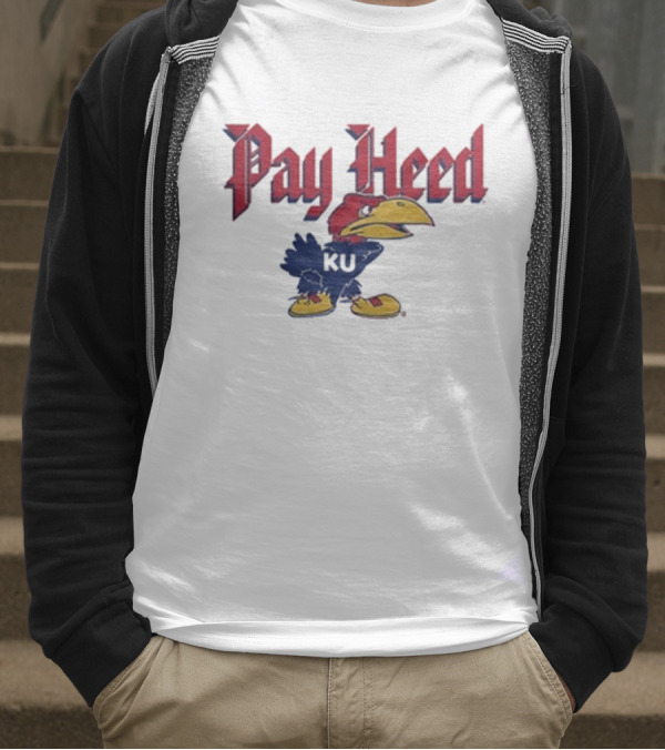 KU Pay Heed Jayhawk Vintage Style T-Shirt