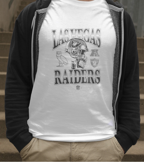 Las Vegas Raiders OVO Al Davis Owl Heather Collaboration T-Shirt