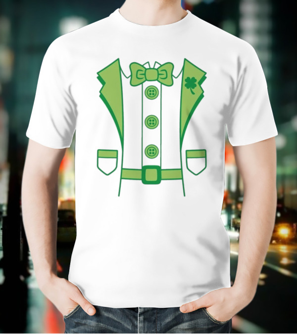 Leprechaun Suit With Bowtie And Shamrock St Patty’s Day T-Shirt