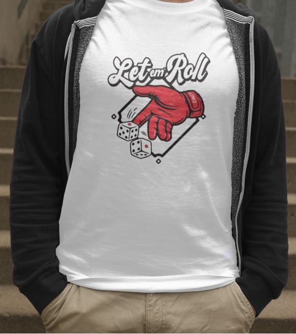 Let Em Roll Cincinnati Baseball Dice Hand Graphic T-Shirt
