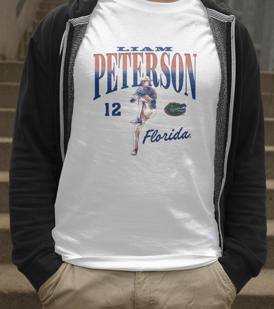 Liam Peterson 12 Florida Gators Baseball NCAA Division I 2025 T-Shirt