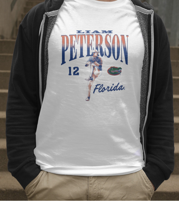 Liam Peterson 12 Florida Gators Baseball NCAA Division I 2025 T-Shirt