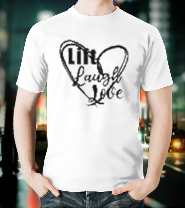 Lift Laugh Love Scribbled Heart Dark Mode T-Shirt