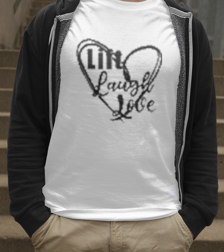Lift Laugh Love Scribbled Heart Dark Mode T-Shirt