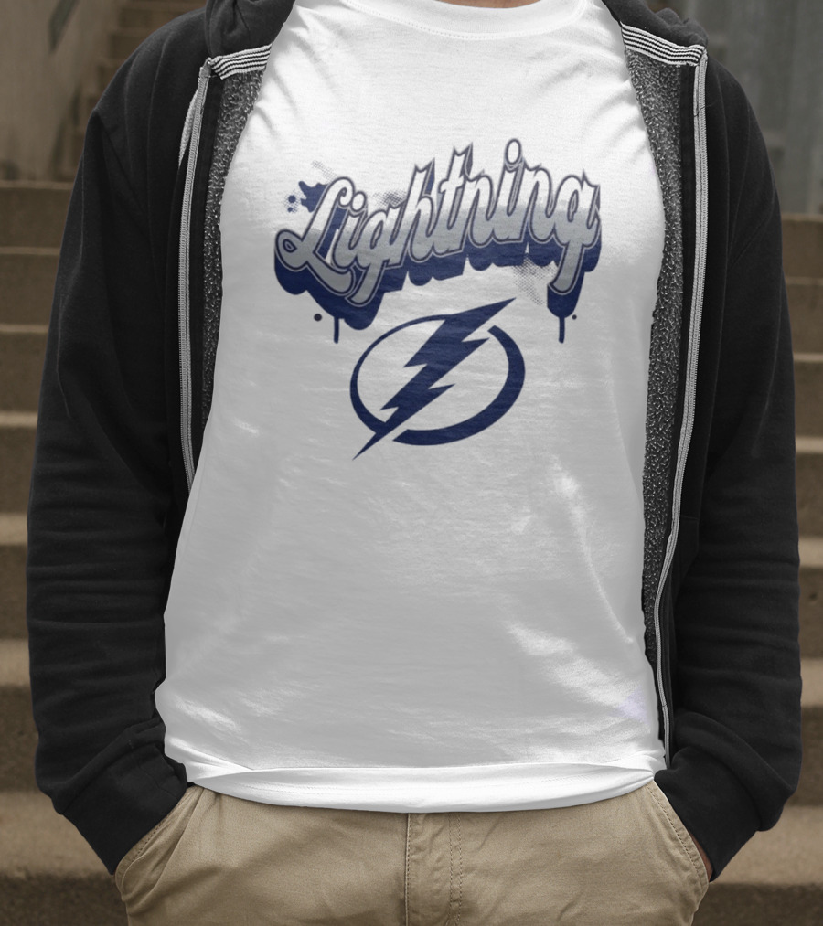 Lightning Script Blue Bolt Bubbly Tampa Bay T-Shirt