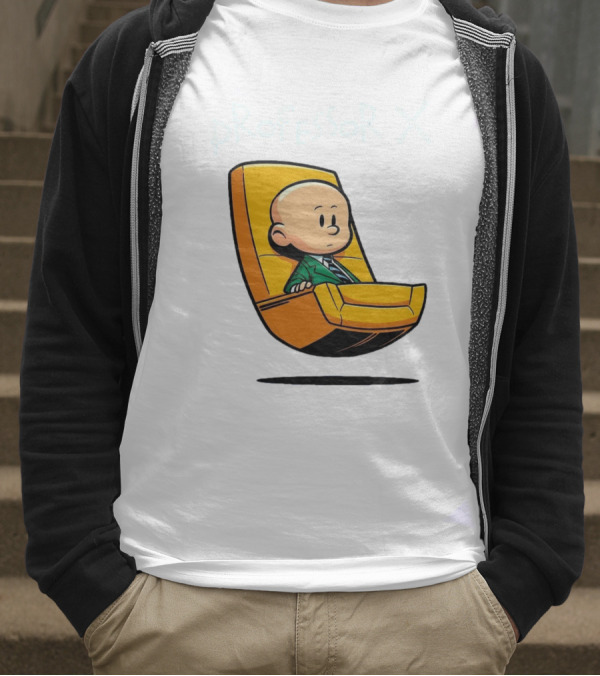 Professor X Cartoon Style In Yellow Chair T-Shirt
