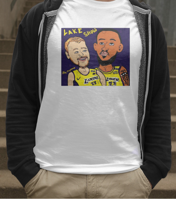 LeBron James And Luka Dončić Lake Show Lakers Cartoon Art 23 77 T-Shirt