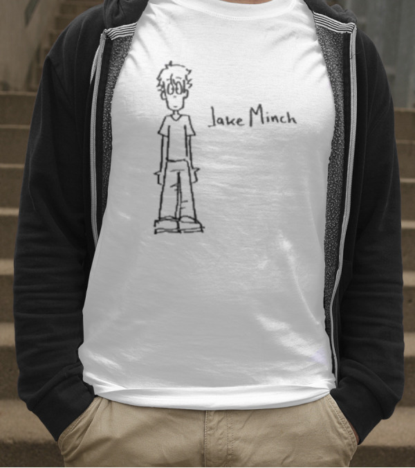 Jake Minch Hand Drawn Cartoon Style Sketch T-Shirt