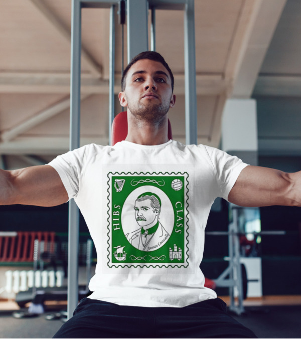 James Connolly Hibs Class Stamp With Harp, Ball, Ship, Castle Symbols T-Shirt