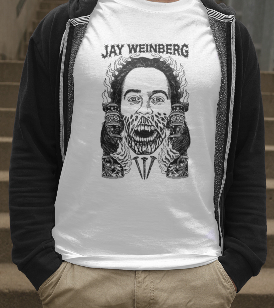 JW X Death Traitors Collab Masked Face And Skeletal Hands T-Shirt