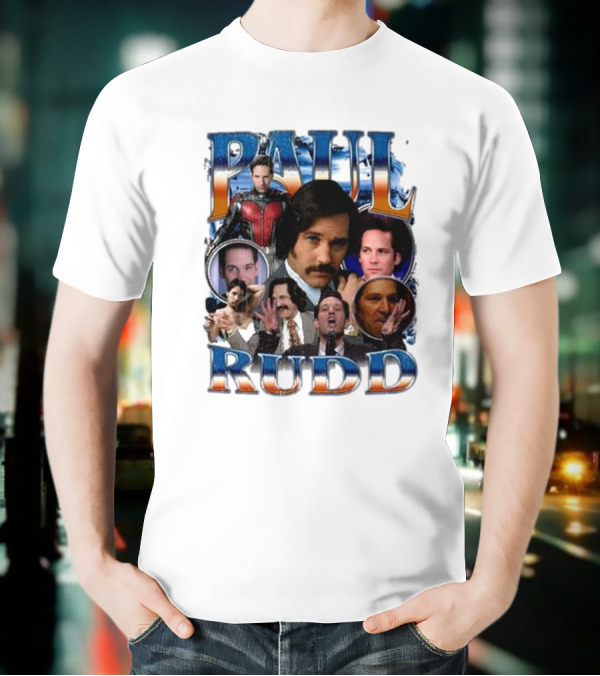 Paul Rudd 90’s Bootleg Ant-Man Anchor Improv Comedy Collage T-Shirt