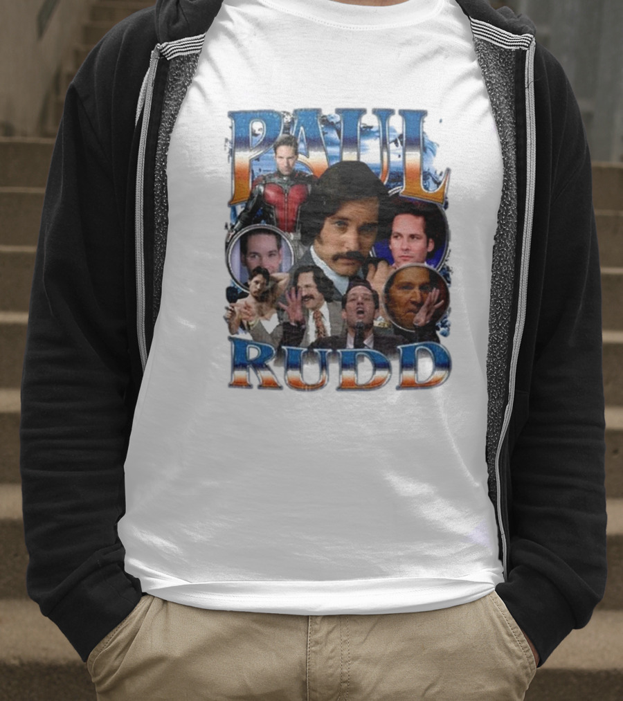 Paul Rudd 90’s Bootleg Ant-Man Anchor Improv Comedy Collage T-Shirt