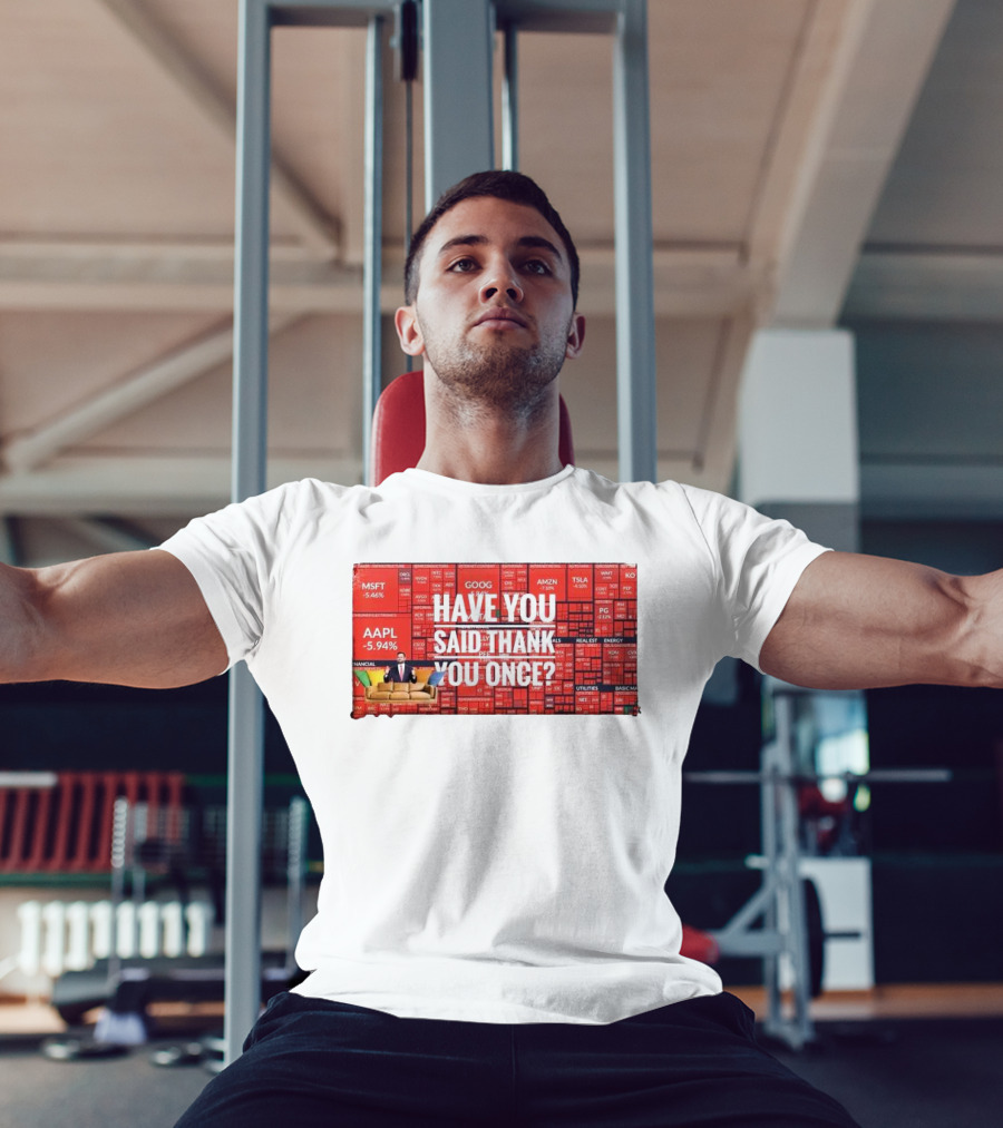 JD Vance Have You Said Thank You Once Stock Market Red Decline Background T-Shirt