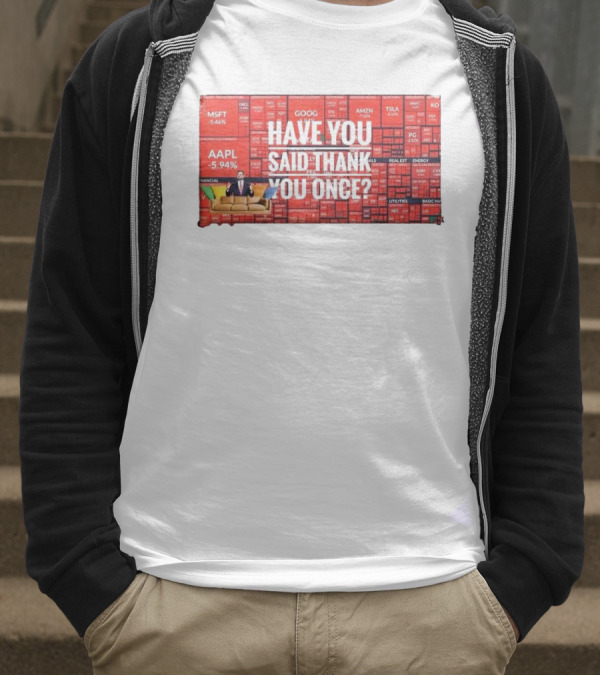 JD Vance Have You Said Thank You Once Stock Market Red Decline Background T-Shirt