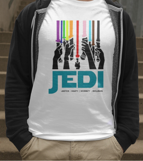 Jedi Justice Equity Diversity Inclusion Lightsaber Colors T-Shirt
