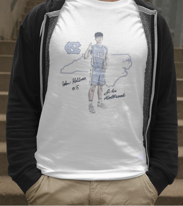 North Carolina Tar Heels John Holbrook Player Illustration Number 45 T-Shirt