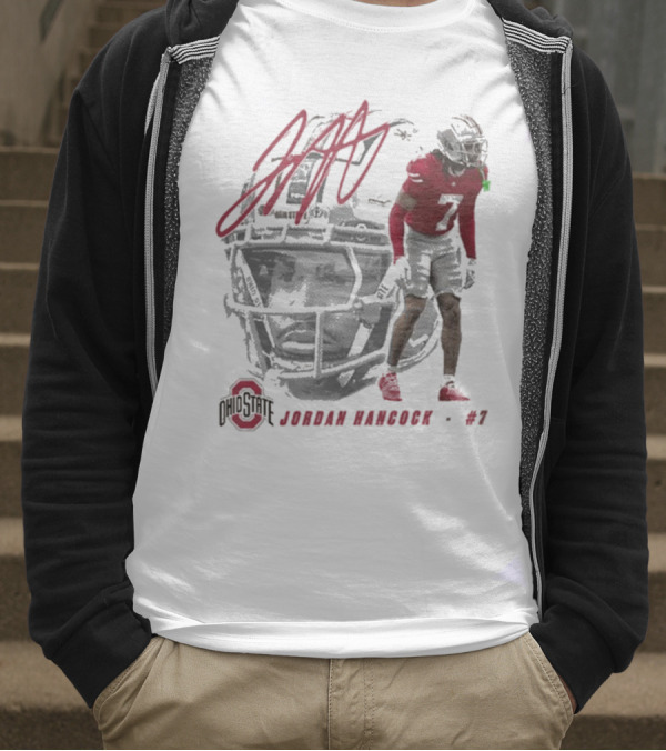 Ohio State Football Jordan Hancock #7 Player Signature T-Shirt