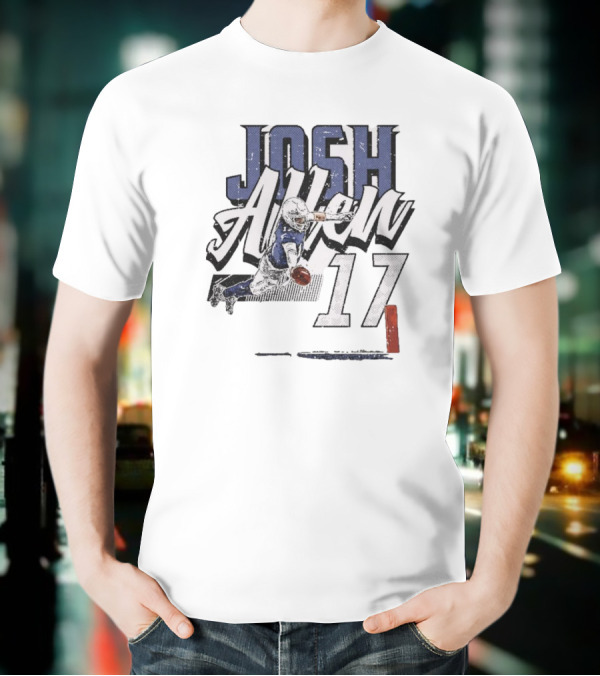 Josh Allen 17 Buffalo Bills Quarterback Dive T-Shirt