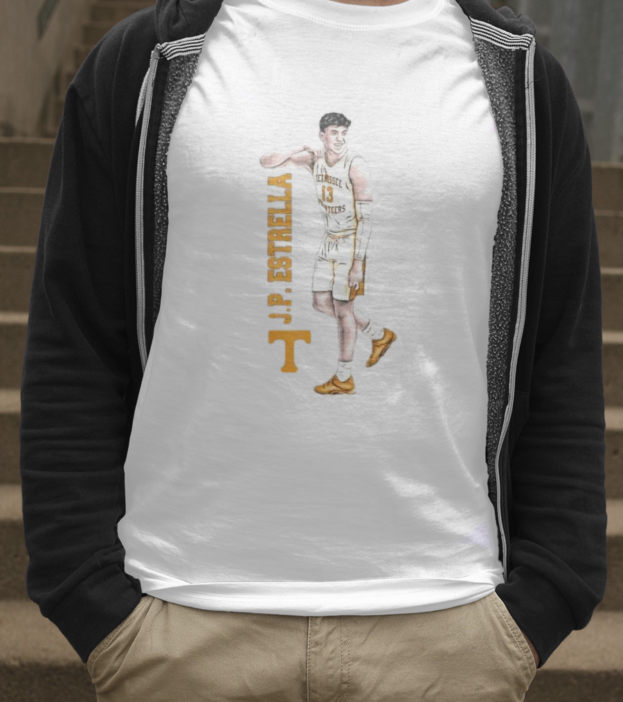 J.P. Estrella Tennessee Volunteers 13 Basketball Player T-Shirt