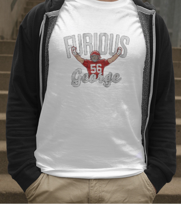 Furious George 56 Kansas City Chiefs George Karlaftis T-Shirt