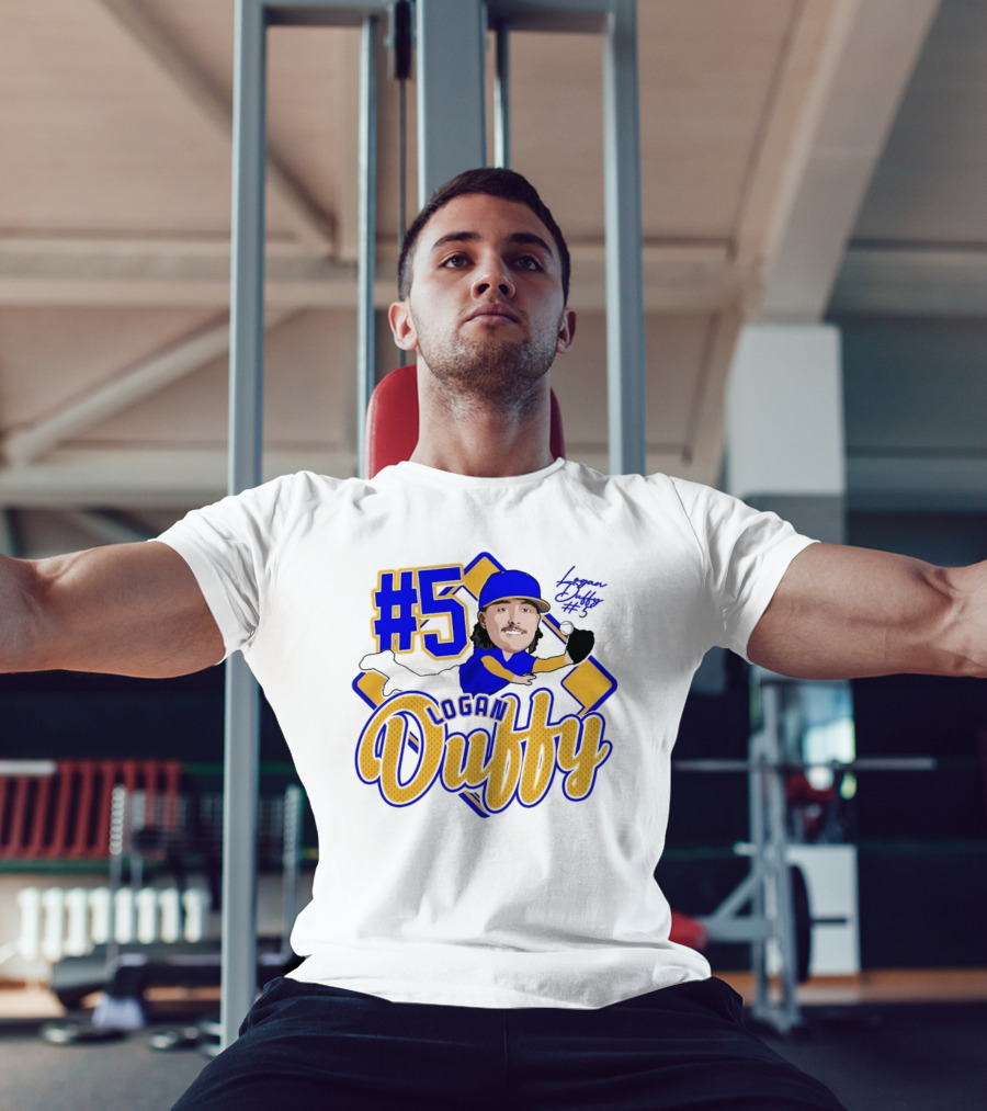 Logan Duffy #5 Baseball Player Illustration 2025 T-Shirt