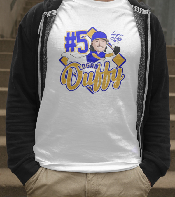 Logan Duffy #5 Baseball Player Illustration 2025 T-Shirt