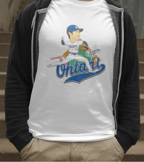 Los Angeles Dodgers Shohei Ohtani Cartoon Player Dodgers Ohtani T-Shirt
