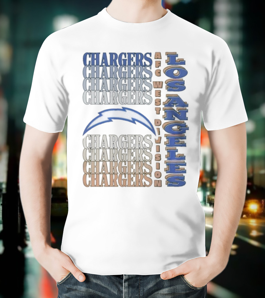 Los Angeles Chargers AFC West Division Chargers Bolt T-Shirt