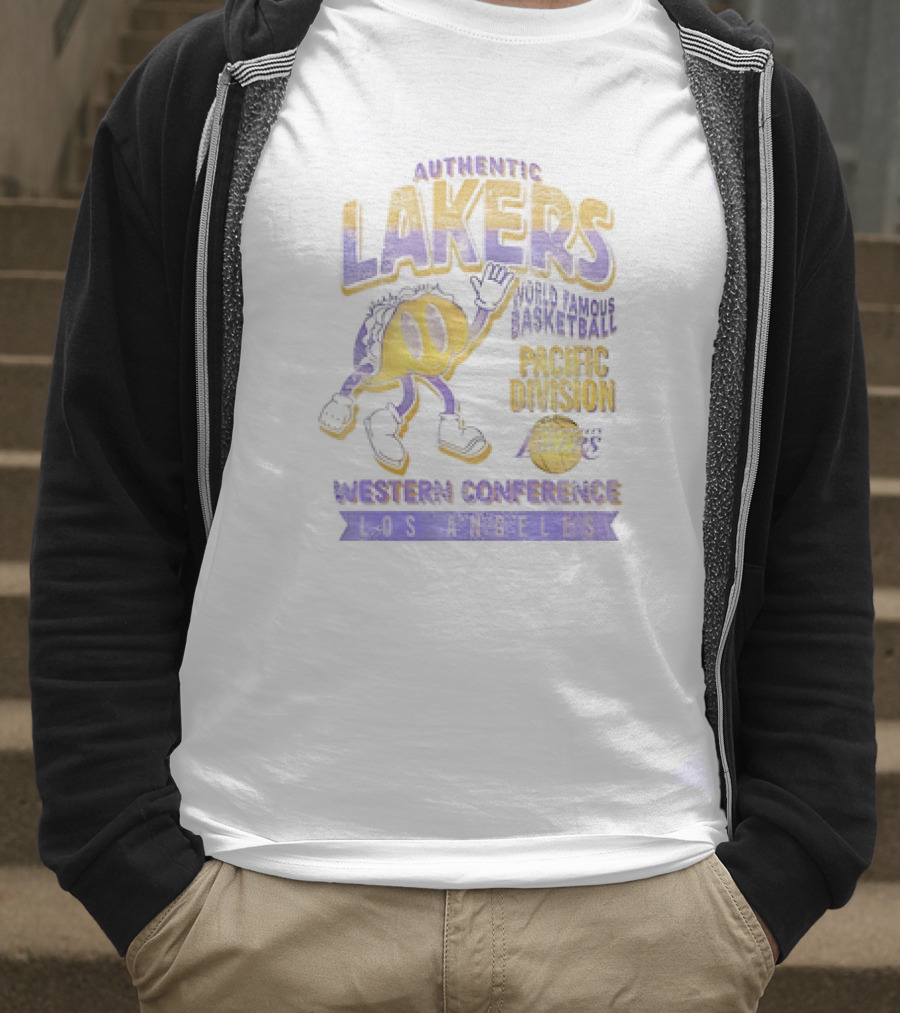 Authentic Lakers Western Conference Los Angeles Basketball Character Pacific Division T-Shirt