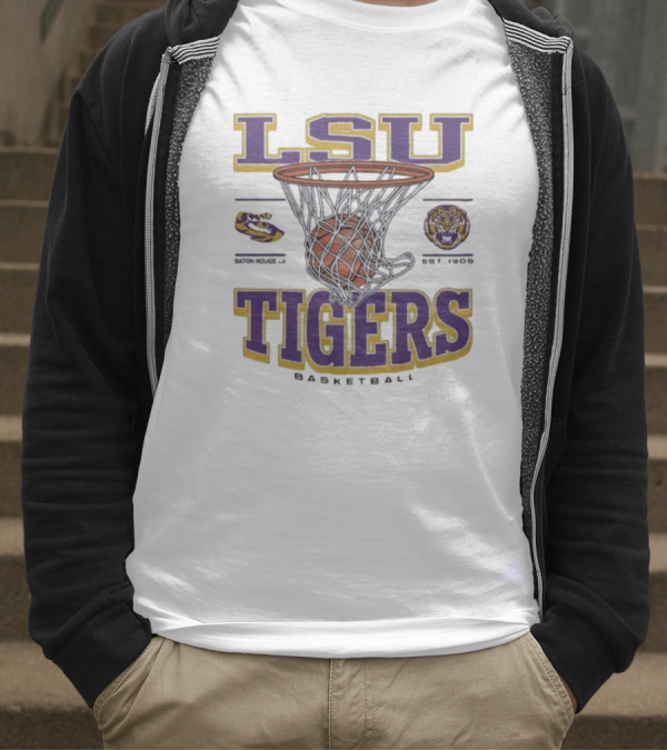 LSU Tigers Basketball Established 1909 Game Time T-Shirt