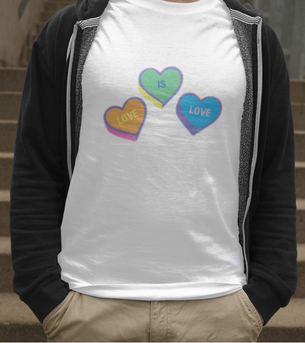 Love Is Love Colorful Hearts T-Shirt