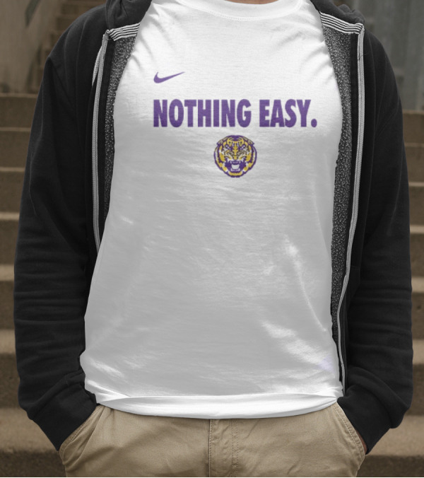Nike LSU Tigers Nothing Easy Tiger Head T-Shirt