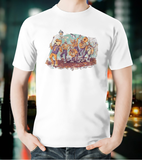 LSU Tigers Football Mardi Gras 2025 Band Parade Celebration T-Shirt