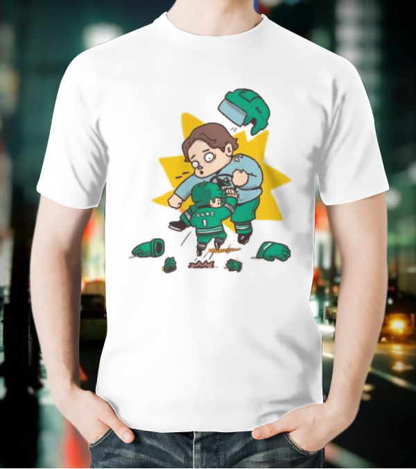 Mack Attacked Macklin Celebrini San Jose Sharks Cartoon Fight T-Shirt
