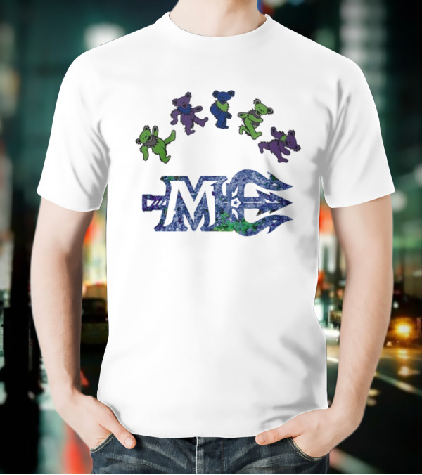 Maine Mariners Grateful Dead Night 2025 Dancing Bears Emblem T-Shirt