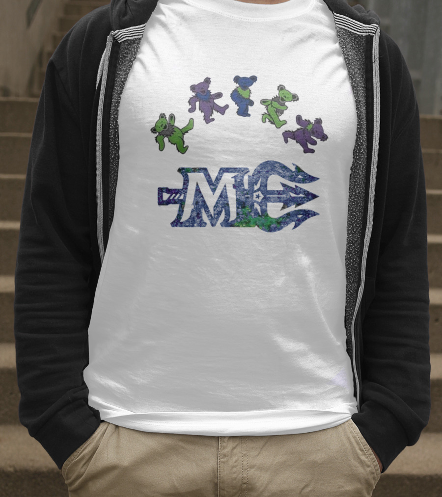 Maine Mariners Grateful Dead Night 2025 Dancing Bears Emblem T-Shirt
