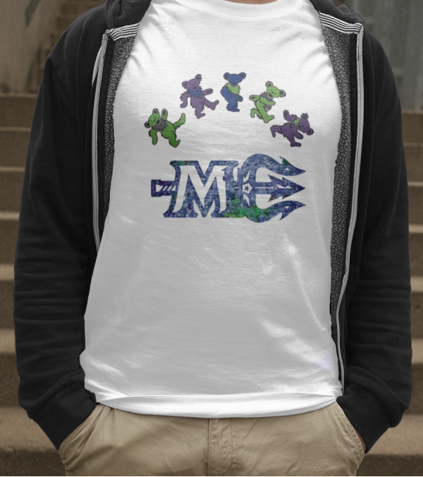 Maine Mariners Grateful Dead Night 2025 Dancing Bears Emblem T-Shirt