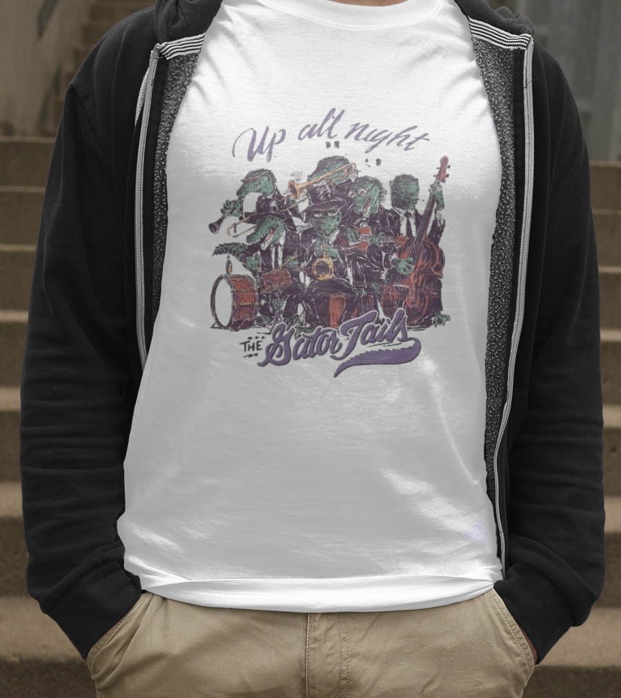 Up All Night With The Gator Jazz Band Mardi Gras T-Shirt
