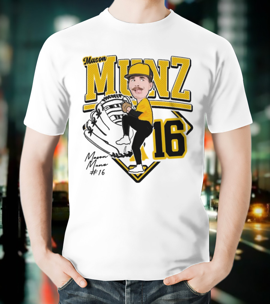 Mason Munz Baseball 2025 Player 16 Caricature T-Shirt