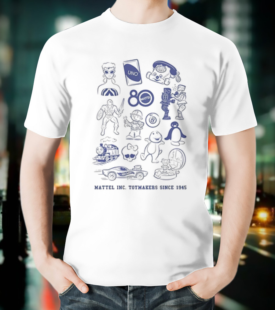Masters Of The Universe UNO Barbie Hot Wheels Fisher Price Mattel Creations 80th Icons T-Shirt