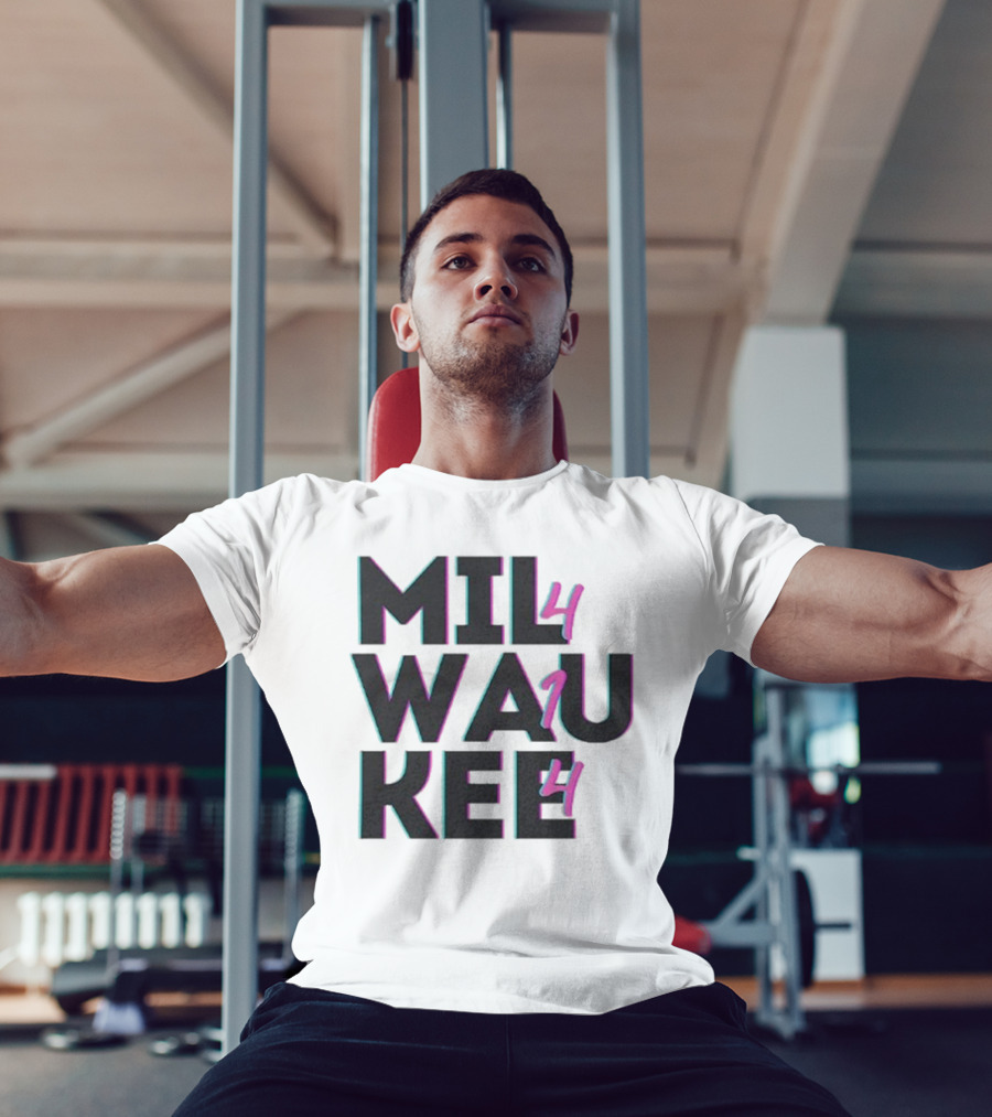 Milwaukee 414 Vintage Neon Typography Bold Statement T-Shirt