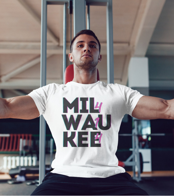 Milwaukee 414 Vintage Neon Typography Bold Statement T-Shirt