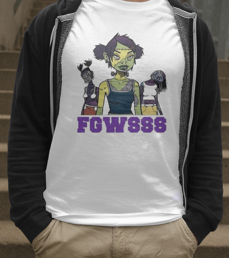 Mindless Self Indulgence FGWSSS Zombie Character With Purple Text T-Shirt