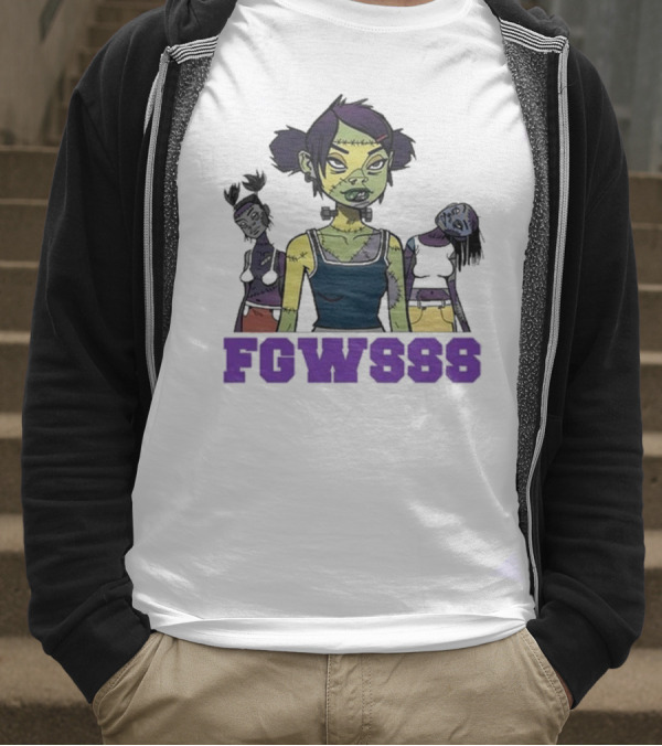 Mindless Self Indulgence FGWSSS Zombie Character With Purple Text T-Shirt
