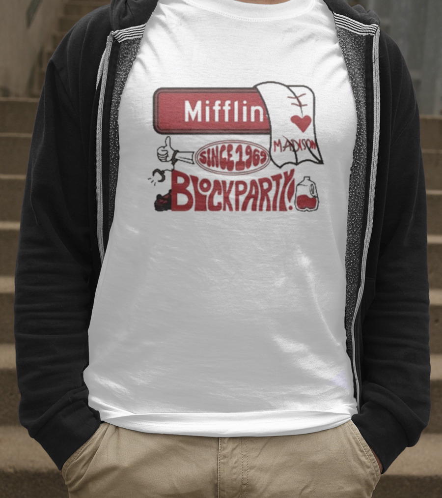 Mifflin Block Party Madison Since 1969 Heart Thumbs Up T-Shirt