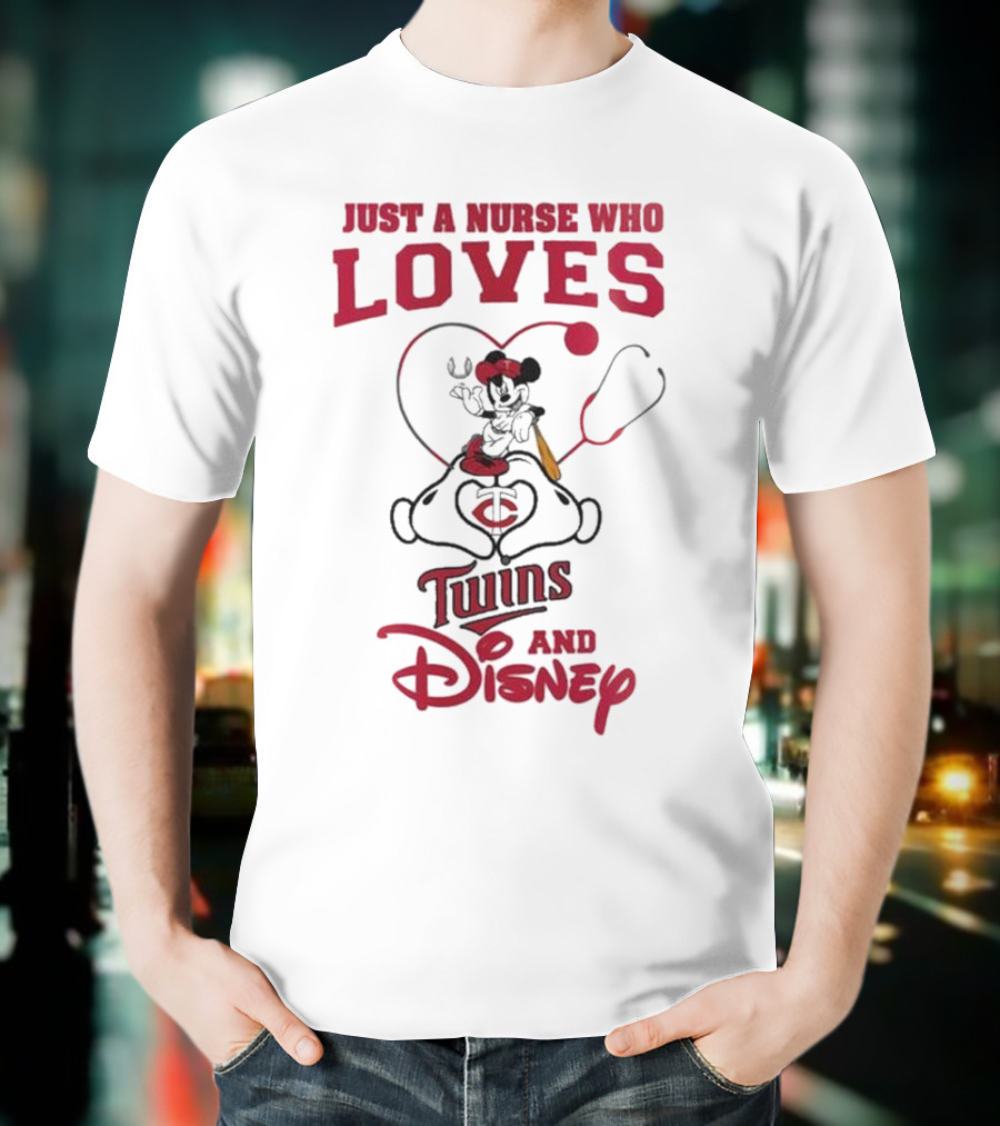Just A Nurse Who Loves Minnesota Twins Disney Mickey Mouse T-Shirt