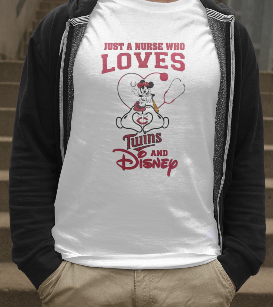 Just A Nurse Who Loves Minnesota Twins Disney Mickey Mouse T-Shirt