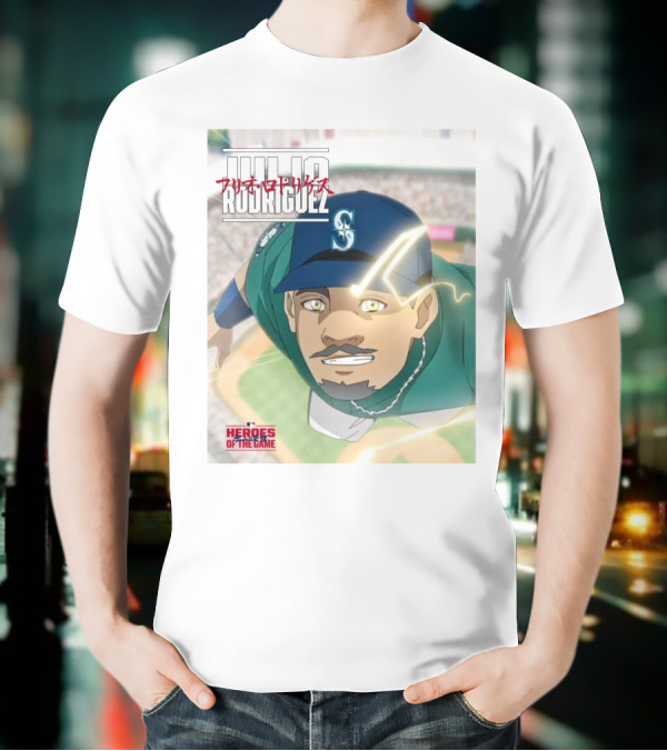 Seattle Mariners Julio Rodriguez Anime Heroes Of The Game MLB J-Rod T-Shirt